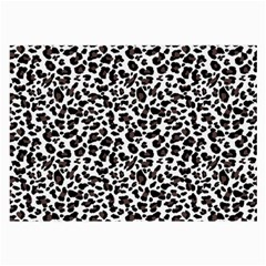 Leopard Spots, White, Brown Black, Animal Fur Print Large Glasses Cloth by Casemiro