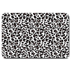 Leopard Spots, White, Brown Black, Animal Fur Print Large Doormat  by Casemiro