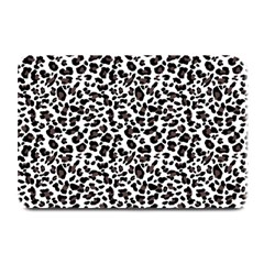 Leopard spots, white, brown black, animal fur print Plate Mats