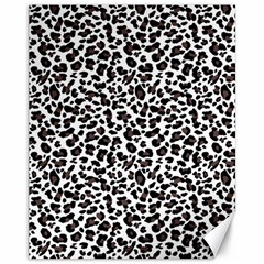 Leopard Spots, White, Brown Black, Animal Fur Print Canvas 11  X 14  by Casemiro