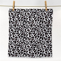 Leopard spots, white, brown black, animal fur print Face Towel