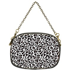 Leopard spots, white, brown black, animal fur print Chain Purse (One Side)