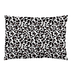 Leopard Spots, White, Brown Black, Animal Fur Print Pillow Case by Casemiro