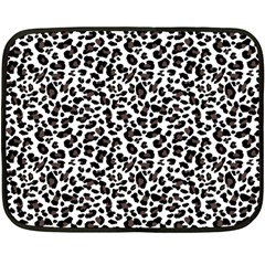 Leopard Spots, White, Brown Black, Animal Fur Print Fleece Blanket (mini) by Casemiro