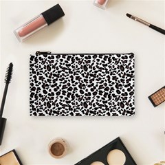 Leopard Spots, White, Brown Black, Animal Fur Print Cosmetic Bag (small) by Casemiro