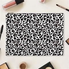 Leopard spots, white, brown black, animal fur print Cosmetic Bag (XL)