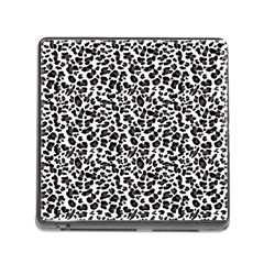 Leopard Spots, White, Brown Black, Animal Fur Print Memory Card Reader (square 5 Slot) by Casemiro