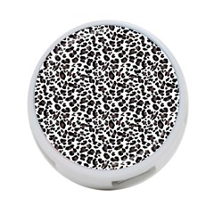 Leopard Spots, White, Brown Black, Animal Fur Print 4-port Usb Hub (one Side) by Casemiro