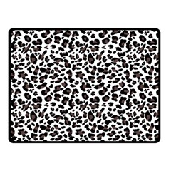 Leopard Spots, White, Brown Black, Animal Fur Print Fleece Blanket (small) by Casemiro