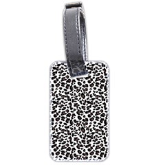 Leopard Spots, White, Brown Black, Animal Fur Print Luggage Tag (two Sides) by Casemiro