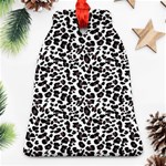 Leopard spots, white, brown black, animal fur print Ornament (Bell) Front