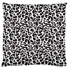 Leopard spots, white, brown black, animal fur print Large Cushion Case (One Side)