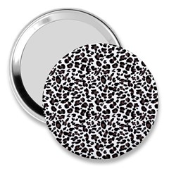 Leopard spots, white, brown black, animal fur print 3  Handbag Mirrors