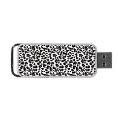 Leopard Spots, White, Brown Black, Animal Fur Print Portable Usb Flash (one Side) by Casemiro