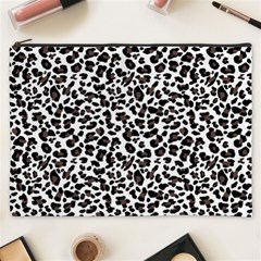 Leopard Spots, White, Brown Black, Animal Fur Print Cosmetic Bag (xxxl) by Casemiro