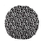 Leopard spots, white, brown black, animal fur print Standard 15  Premium Round Cushions Front