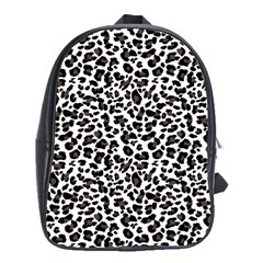 Leopard Spots, White, Brown Black, Animal Fur Print School Bag (xl) by Casemiro