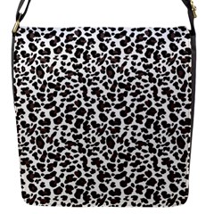 Leopard spots, white, brown black, animal fur print Flap Closure Messenger Bag (S)