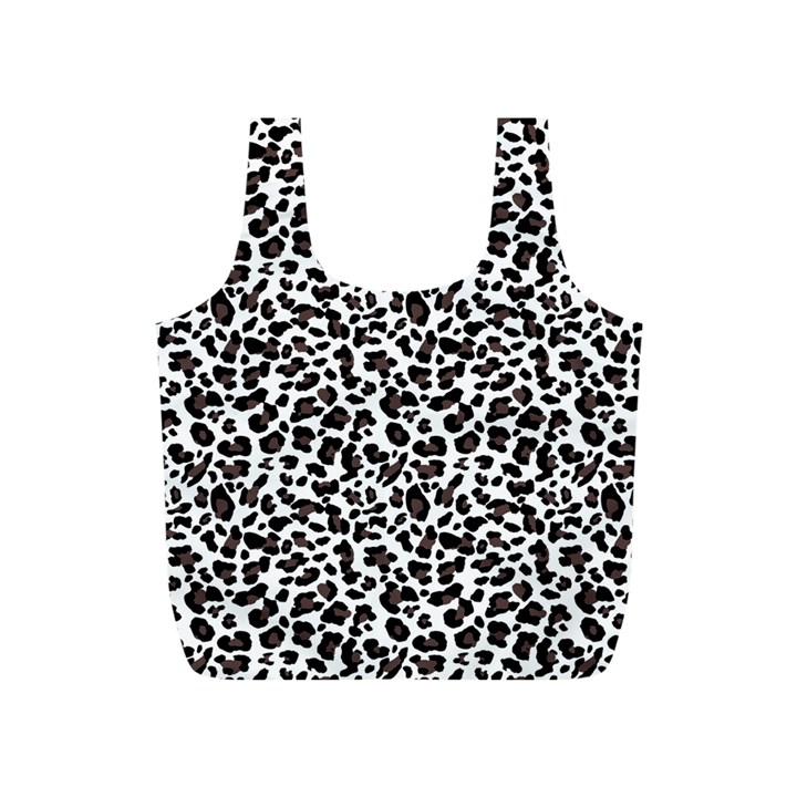 Leopard spots, white, brown black, animal fur print Full Print Recycle Bag (S)