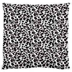 Leopard Spots, White, Brown Black, Animal Fur Print Standard Flano Cushion Case (one Side) by Casemiro