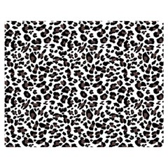 Leopard Spots, White, Brown Black, Animal Fur Print Double Sided Flano Blanket (medium)  by Casemiro