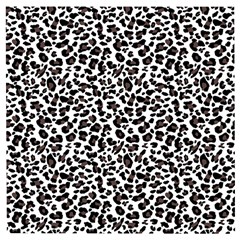 Leopard Spots, White, Brown Black, Animal Fur Print Wooden Puzzle Square by Casemiro