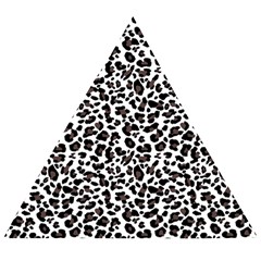 Leopard Spots, White, Brown Black, Animal Fur Print Wooden Puzzle Triangle by Casemiro