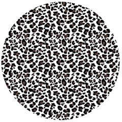 Leopard spots, white, brown black, animal fur print Wooden Bottle Opener (Round)