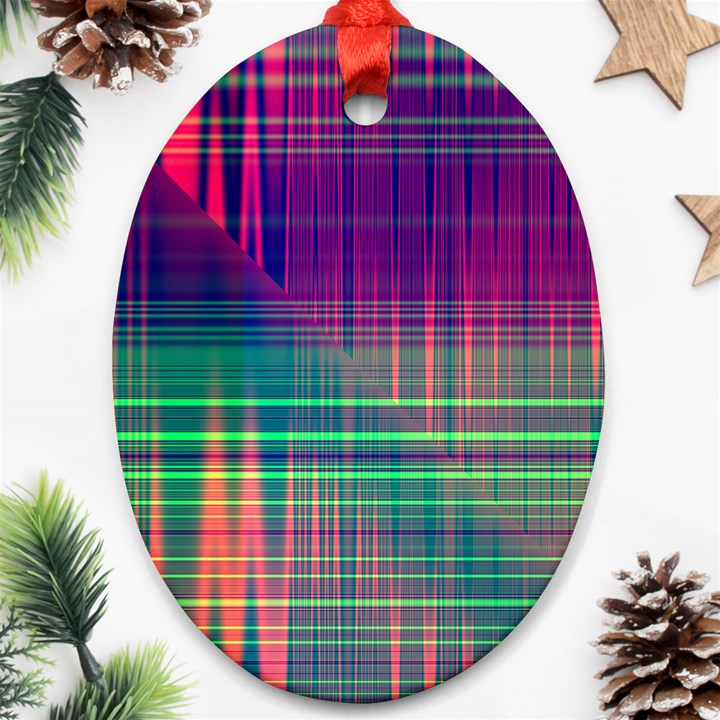 Glitch Oval Ornament (Two Sides)