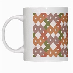 Squares And Diamonds White Mugs