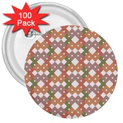 Squares And Diamonds 3  Buttons (100 pack) 