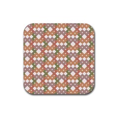 Squares And Diamonds Rubber Coaster (square)  by tmsartbazaar