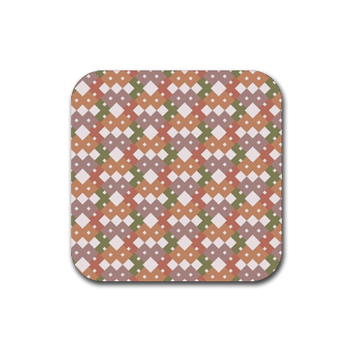 Squares And Diamonds Rubber Coaster (Square) 