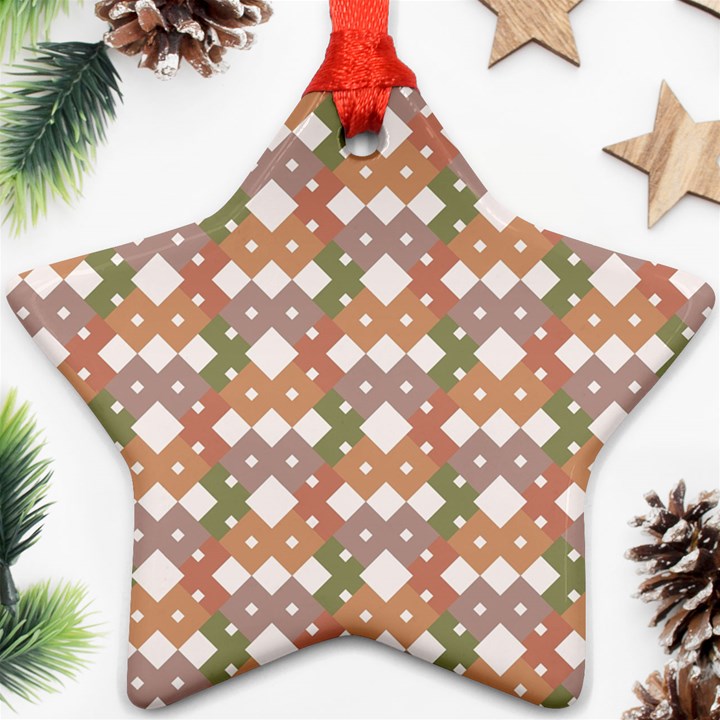 Squares And Diamonds Star Ornament (Two Sides)