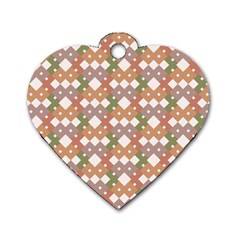 Squares And Diamonds Dog Tag Heart (Two Sides)