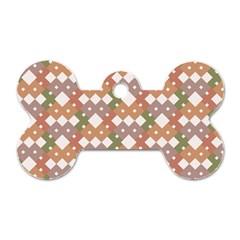 Squares And Diamonds Dog Tag Bone (One Side)