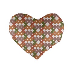 Squares And Diamonds Standard 16  Premium Heart Shape Cushions by tmsartbazaar