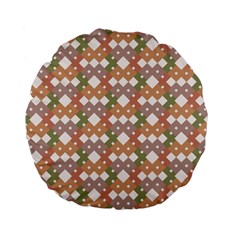 Squares And Diamonds Standard 15  Premium Flano Round Cushions