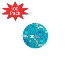 Cloudy Blue Moon 1  Mini Magnets (100 pack) 