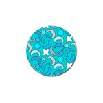 Cloudy Blue Moon Golf Ball Marker Front