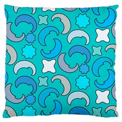 Cloudy Blue Moon Large Flano Cushion Case (One Side)