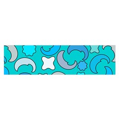 Cloudy Blue Moon Satin Scarf (Oblong)