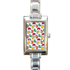 Geometric Fruity Rectangle Italian Charm Watch by tmsartbazaar