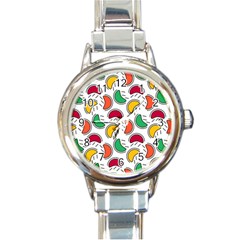 Geometric Fruity Round Italian Charm Watch by tmsartbazaar