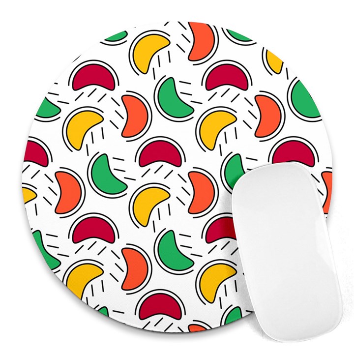 Geometric Fruity Round Mousepads