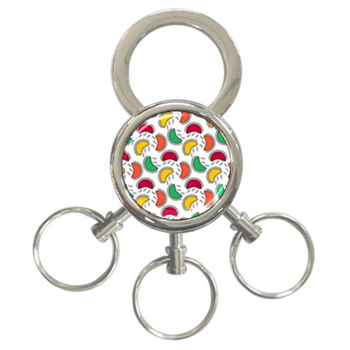 Geometric Fruity 3-Ring Key Chain