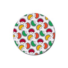 Geometric Fruity Rubber Round Coaster (4 Pack) 