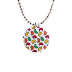 Geometric Fruity 1  Button Necklace by tmsartbazaar