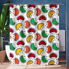 Geometric Fruity Shower Curtain 60  X 72  (medium)  by tmsartbazaar