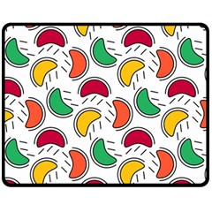 Geometric Fruity Double Sided Fleece Blanket (medium)  by tmsartbazaar